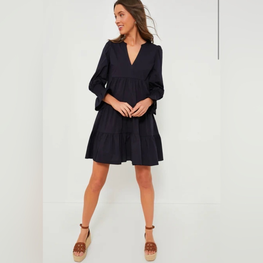 POMANDER PLACE Navy Cotton Poplin Kenzo Dress XS